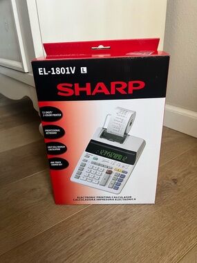 Sharp EL-1801V Electronic Printing Calculator - Red/White Packaging